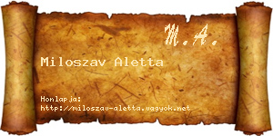 Miloszav Aletta névjegykártya